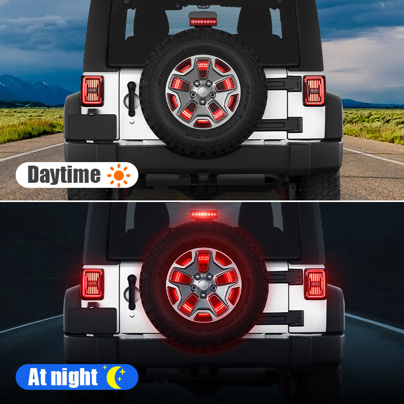 Suparee Dual Row Third Spare Tire Brake Light for 2018-Later Jeep Wrangler JL JLU