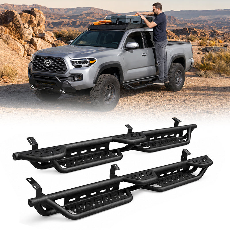 6.5" Dual-Step Running Boards for 2005–2023 Toyota Tacoma Double Cab