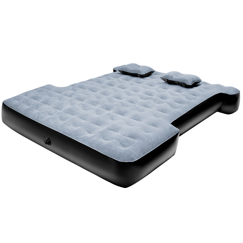 Durable inflatable truck bed air mattress designed for 5.5FT beds in 2000-2025 Toyota Tundra. Features two pillows and contoured wheel well cutouts.