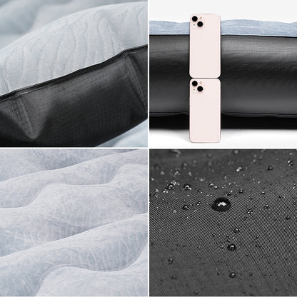 Close-up of durable inflatable truck bed air mattress for 2000-2025 Toyota Tundra 5.5FT, showing thick material and water-resistant surface.