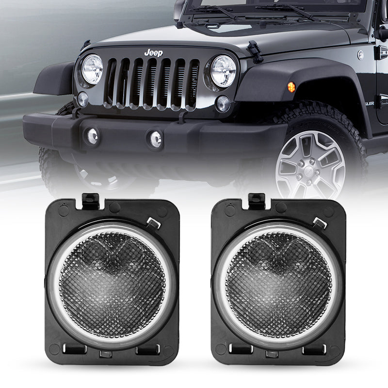 Black fender lights for Jeep Wrangler JK