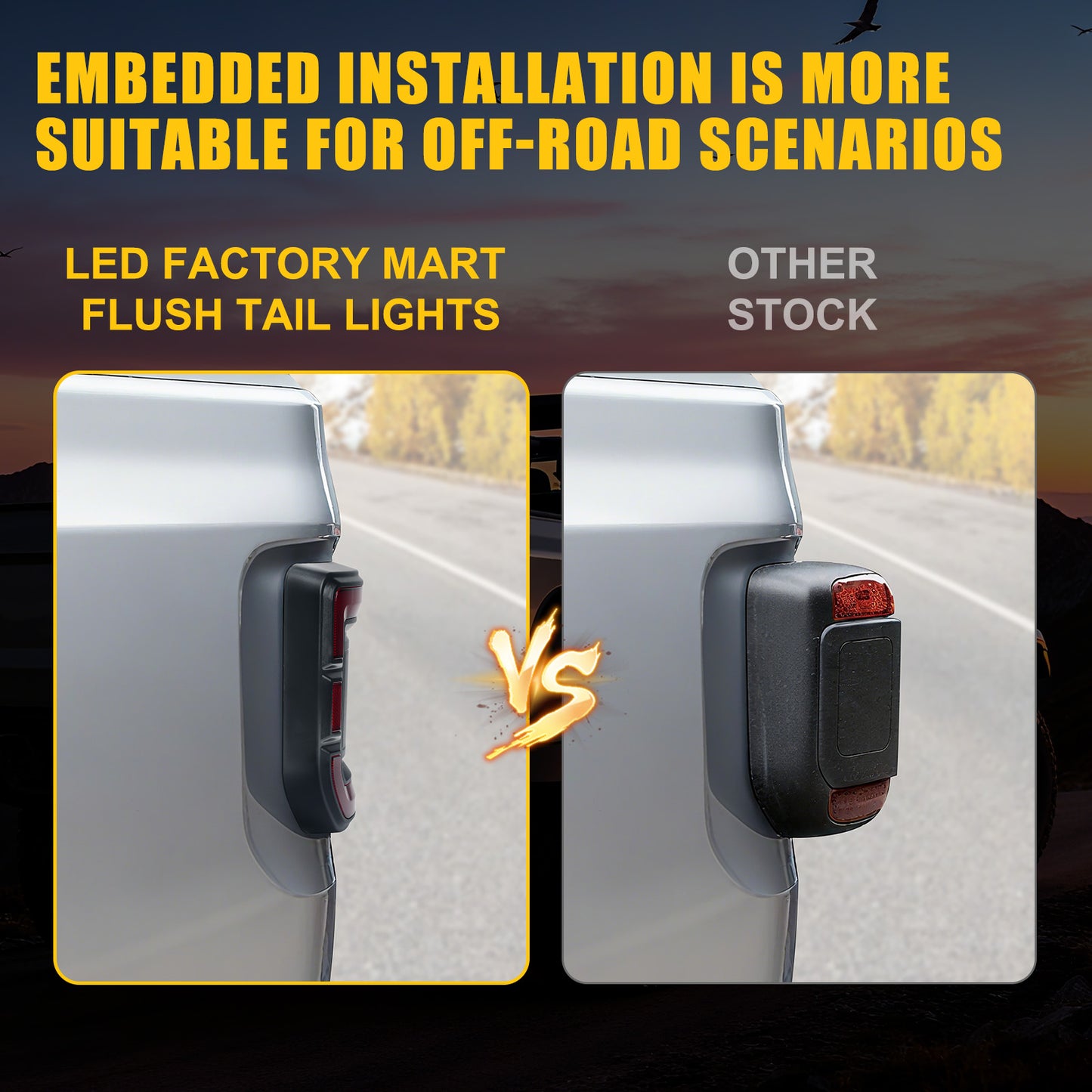Bright LED Tail Lights Night View Jeep Gladiator JT