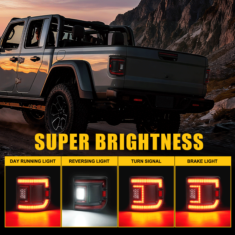 Premium Flush Mount LED Tail Lights for Jeep Gladiator JT 2020-2026