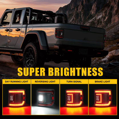 Premium Flush Mount LED Tail Lights for Jeep Gladiator JT 2020-2026