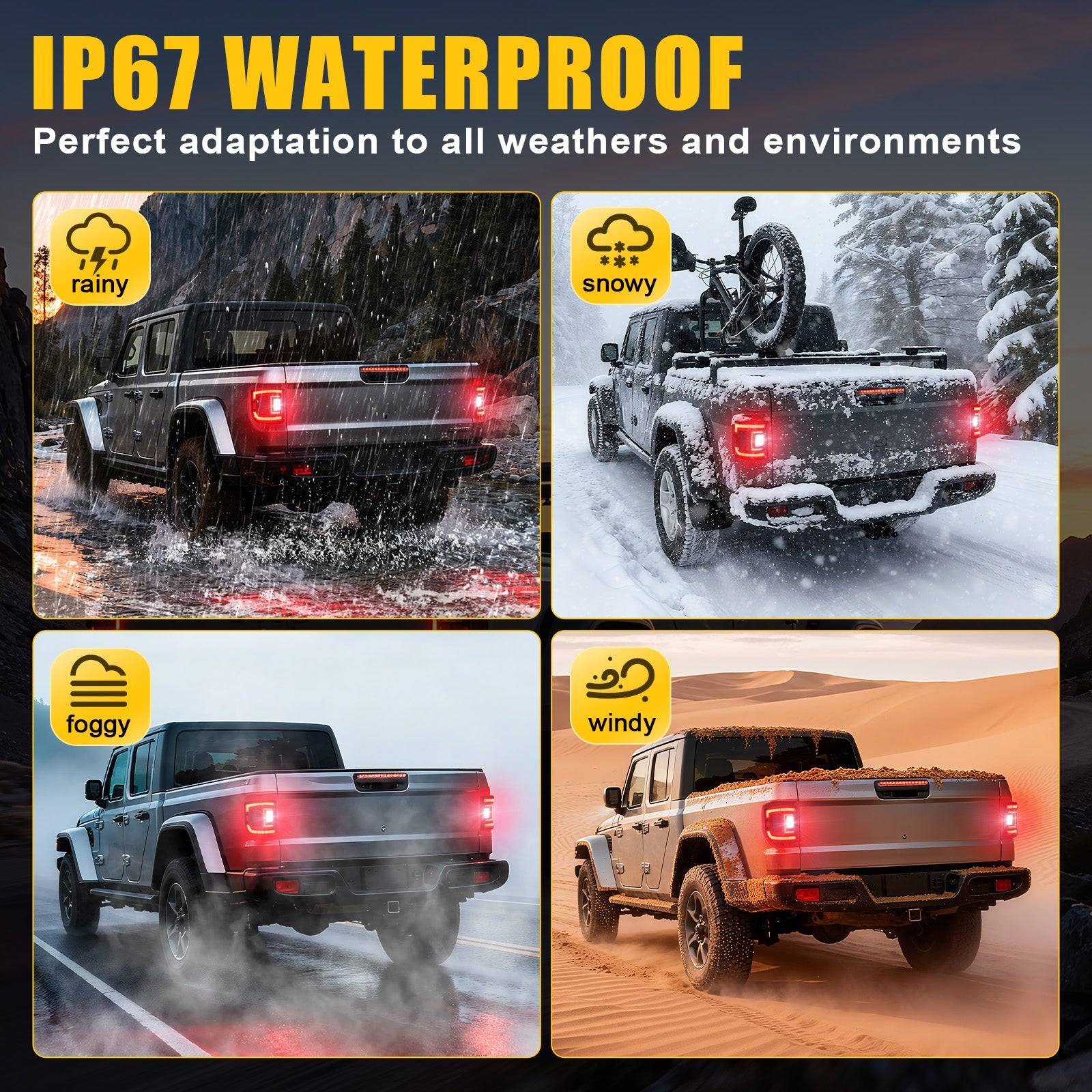 Flush Mount Jeep Gladiator JT LED Tail Lights with Smoke Lens