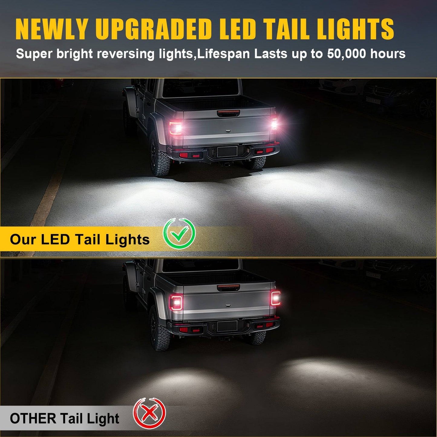 Bright LED Tail Lights Night View Jeep Gladiator JT