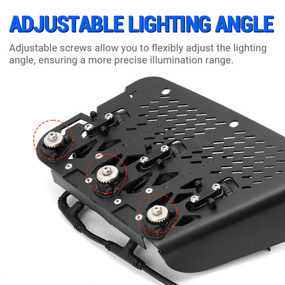 Precision adjustment screws let you easily fine-tune the lighting angle.
