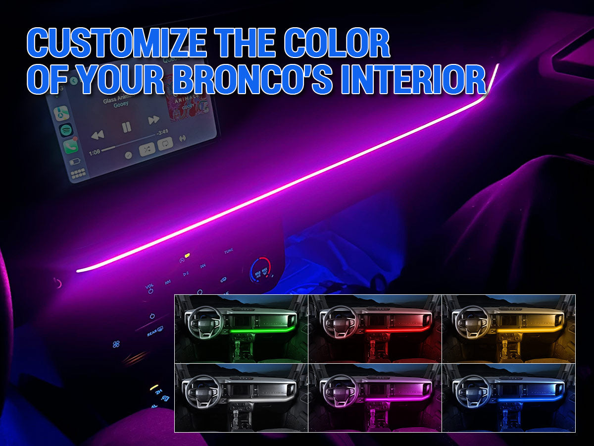 Dashboard lights customize the color of your Bronco's interior