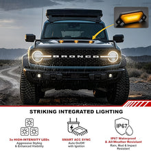 Ford Bronco front with LED headlights and integrated lighting