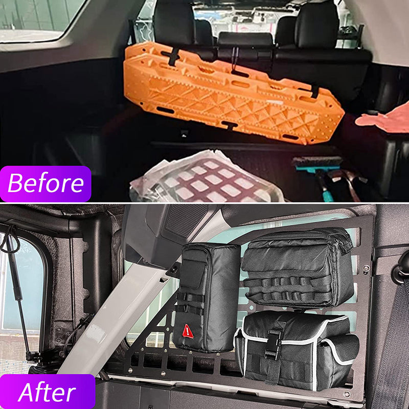 Ford Bronco Molle Panel effectively increases the storage space and keeps your Bronco tidy and orderly