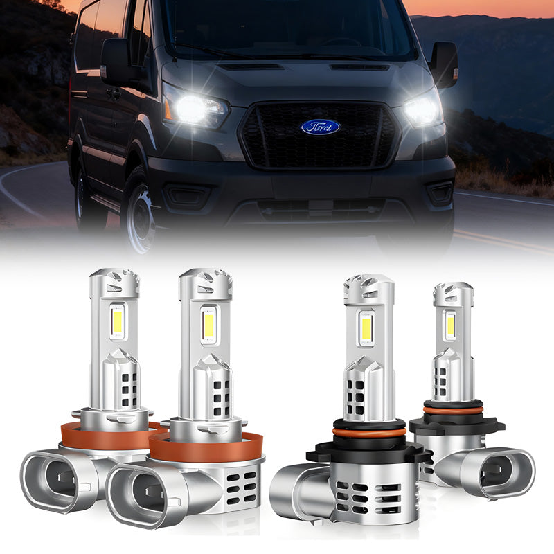 Fit For 2015-2025 Ford Transit-150/250/350 H11 9005 LED Headlight Bulbs Cool White