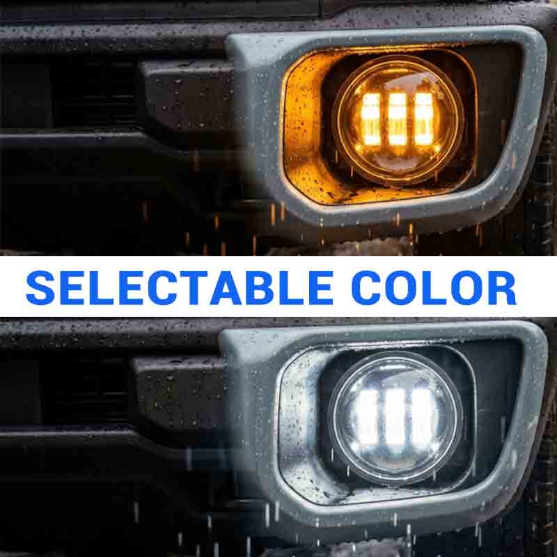 Ford Bronco fog lights with white and amber switchback