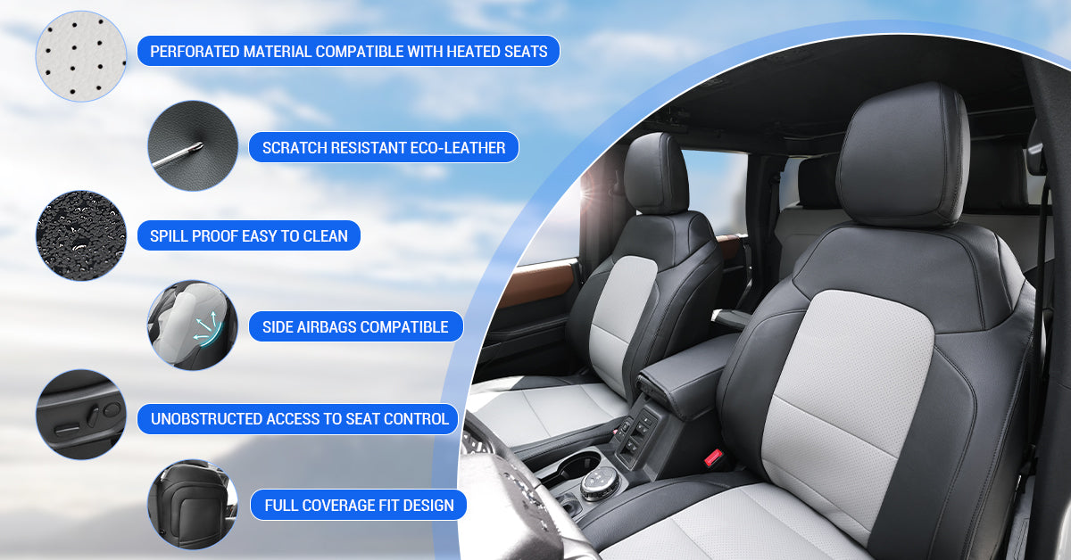 Bronco seat cover details