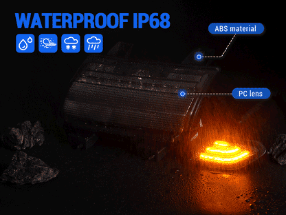 Jeep LED turn signal lights and LED fender light combo feature dynamic sequential indicators