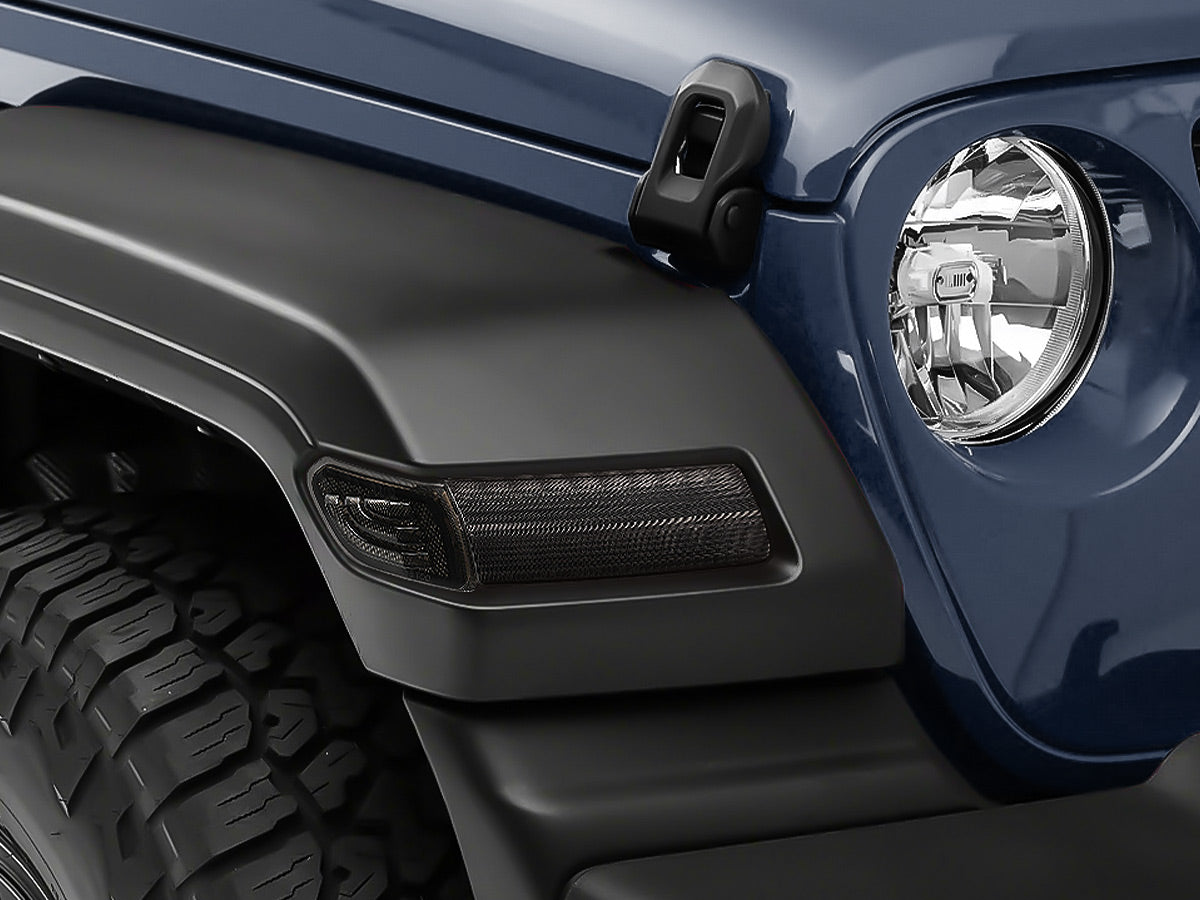 Jeep LED turn signal lights and LED fender light combo feature dynamic sequential indicators