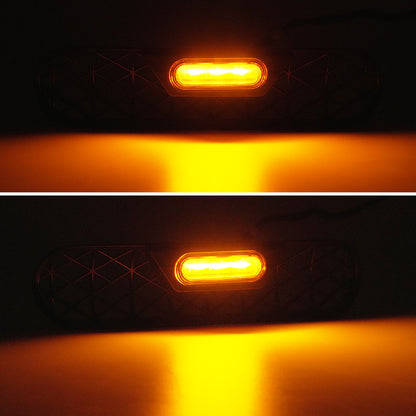 6Pcs Front Mesh Grille Insert with LED Lights for Bronco Big Bend and Outer Banks