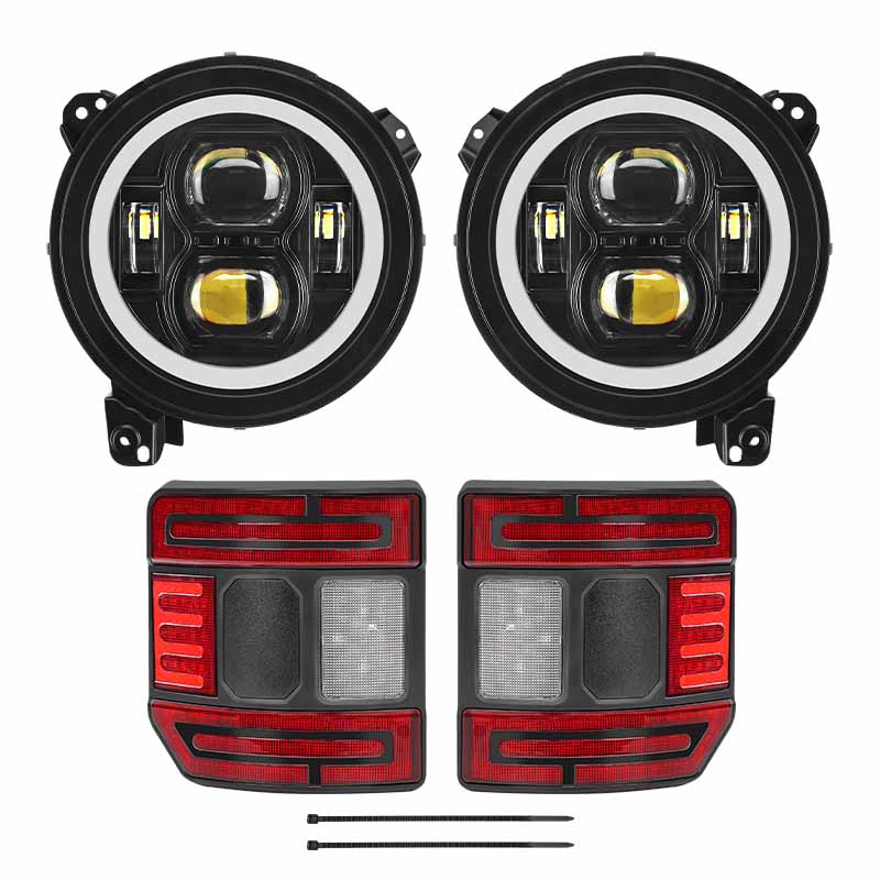 JT Bundle - LED Halo Headlights & Flush Mount Tail Lights