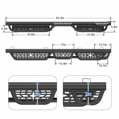 Gladiator running boards size