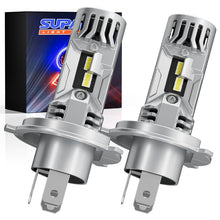 1 Pair H4 LED Headlight Bulbs with Fan 60W 12000 Lumens Cool White, featuring dual-beam design and advanced cooling system for vehicles.