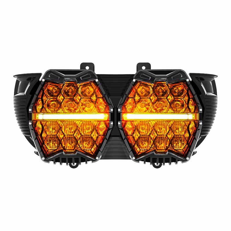 Harley double head honeycomb headlight lamp beads