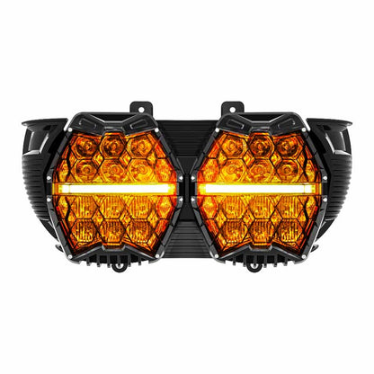 Harley double head honeycomb headlight lamp beads