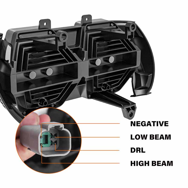 Wiring diagram of Harley double honeycomb headlights