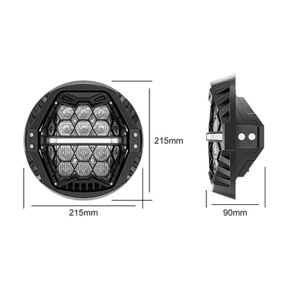 7-inch LED Black Powerful Harley Motorcycle Honeycomb Headlight | E-mark DOT