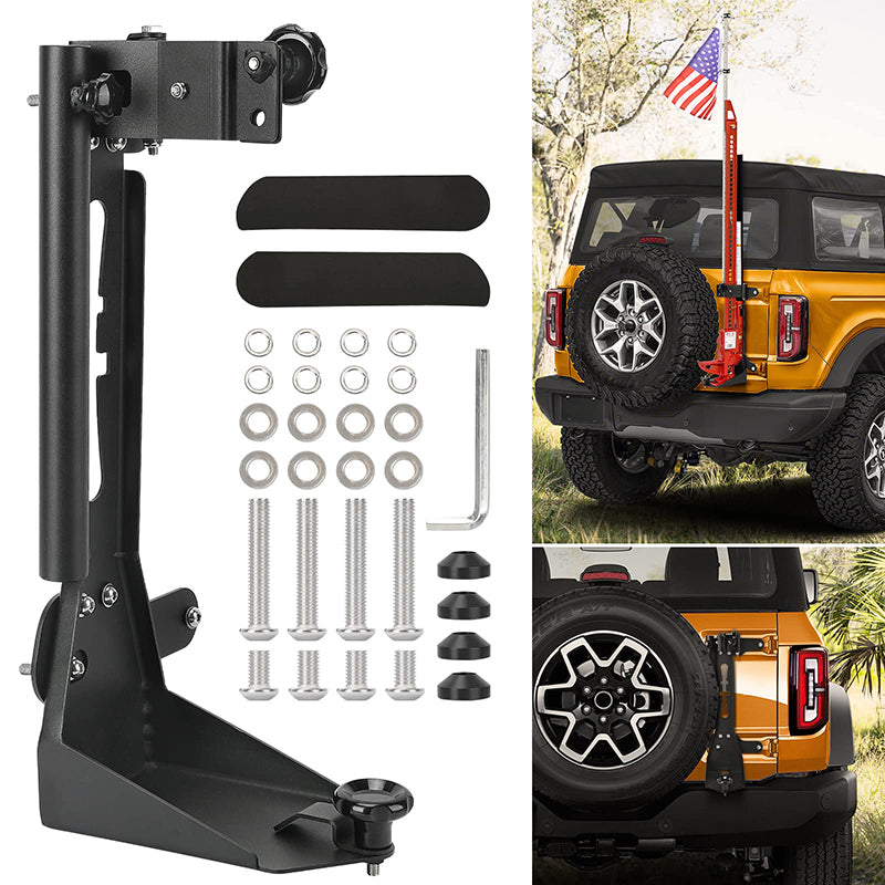 Tailgate High Lift Jack Mount Kit with Flag Pole Holder for 2021-Later Bronco
