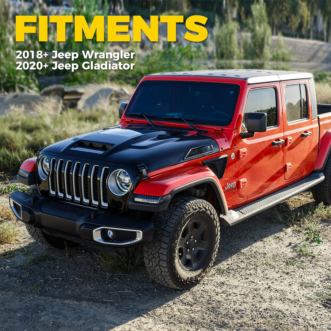 Capó con extractor de calor funcional SOLO para EE. UU. para Jeep Wrangler JL y Gladiator JT 2018 y posteriores