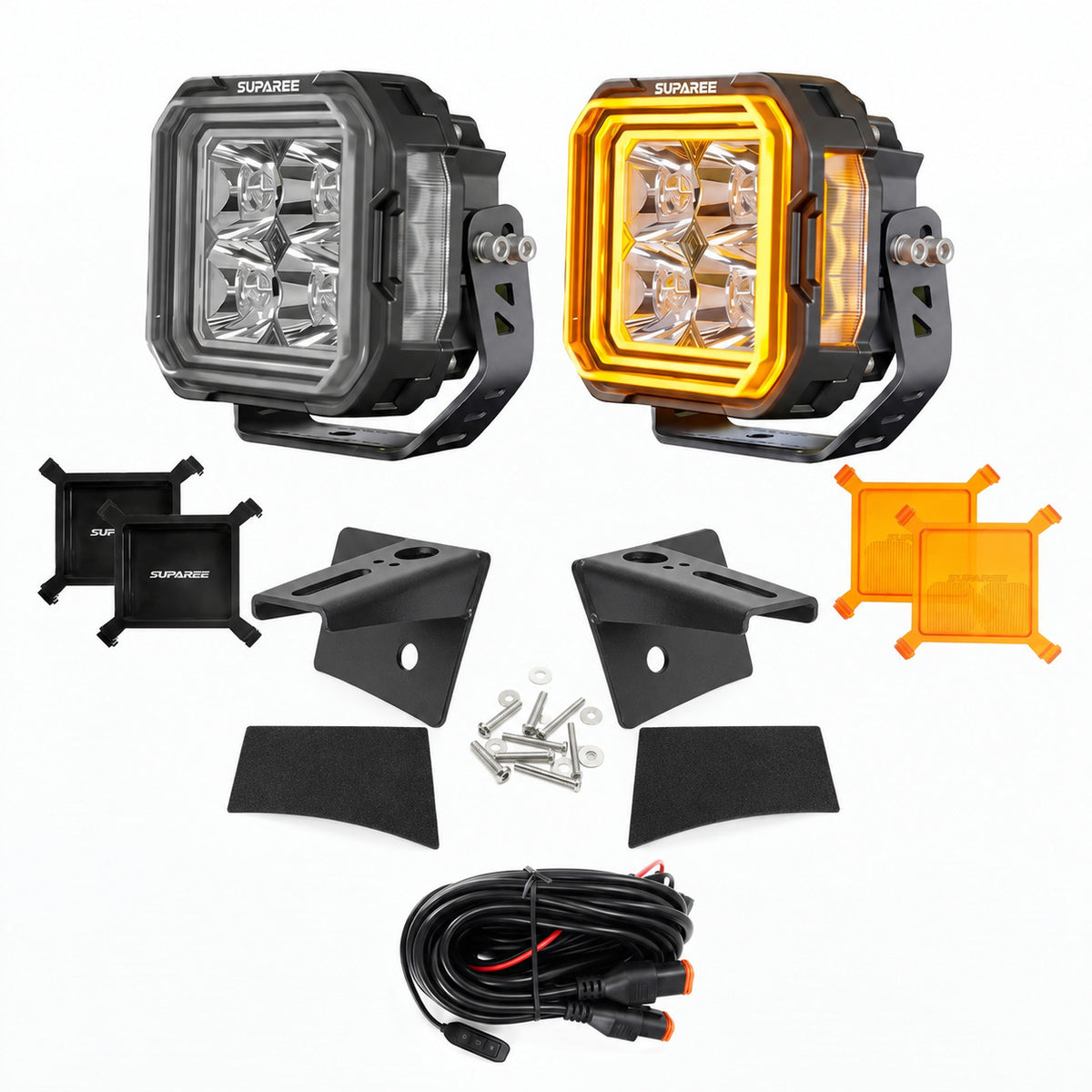 Suparee Hyper5 LED Pod Lights White + Amber Dual-Mode for Jeep Wrangler JK / JL / Gladiator JT