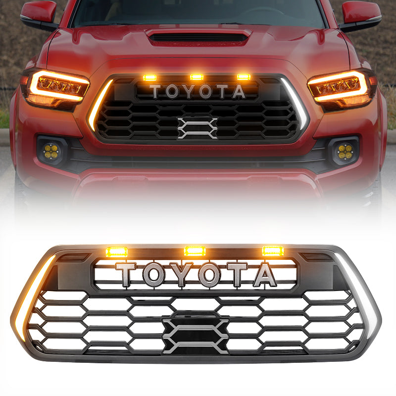 TRD PRO Style Grille With DRL & Turn Signals For 2016-2023 Toyota Tacoma