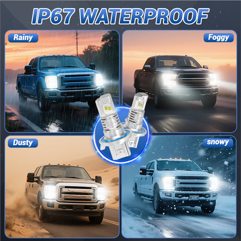IP67 Waterproof LED Headlights – Unstoppable in Rain, Snow, or Off-Road Mud.