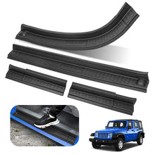 2007-2018 Jeep Wrangler JK Black Rubber Door Sill Guards for Protection