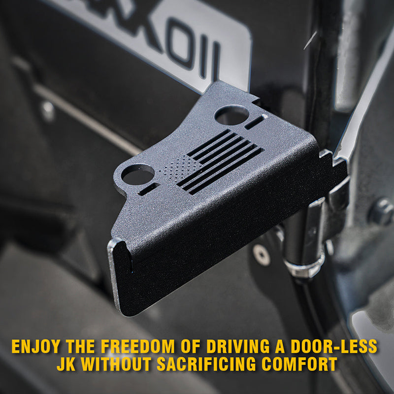 Front Foot Pegs with Jeep Flag Grille for 20072018 Jeep Wrangler JK