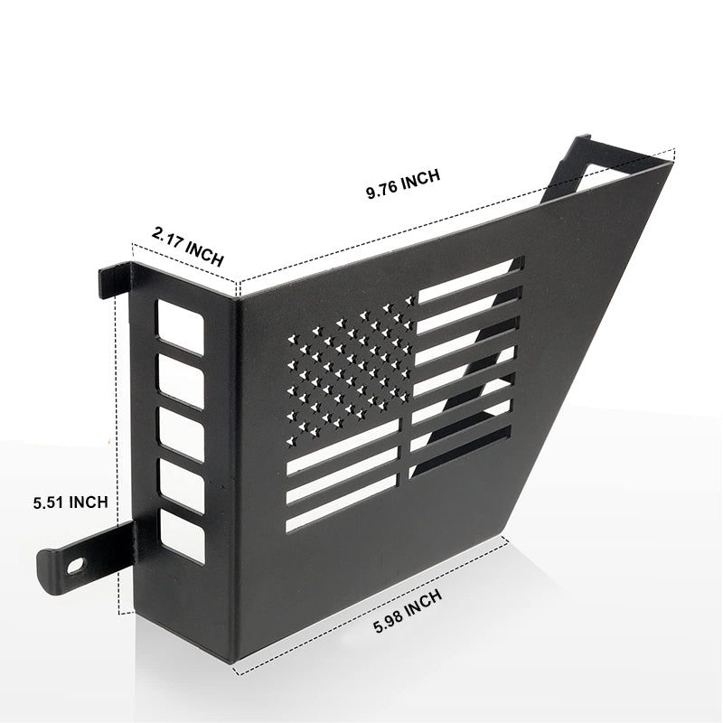 2-Pack Front Door Storage Boxes For 2007-2018 Jeep Wrangler JK (2/4 Door) - Aluminum Alloy Door Organizer Pockets With USA Flag Design
