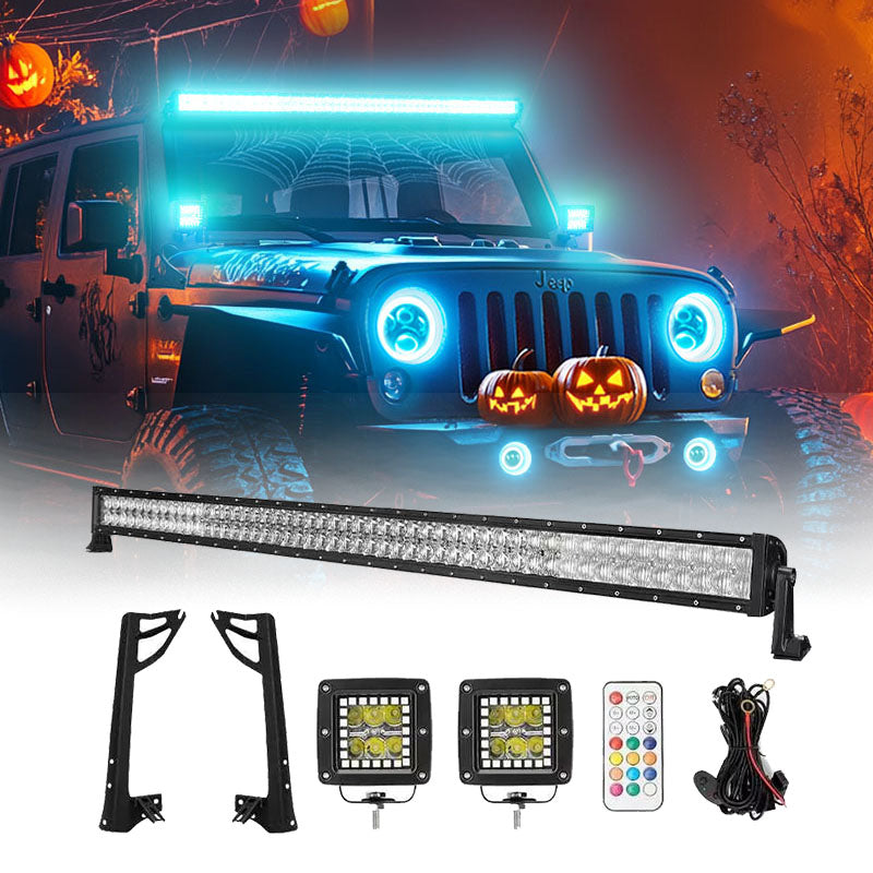 GBW Dual Row LED Light Bar for 2007-2018 Jeep Wrangler