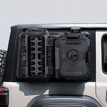 Rear Window Molle Panel with Fuel Tanks & Traction Boards for Jeep Wrangler JL 4 Door — Organized Off-Road Gear Storage