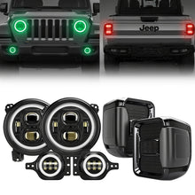JT Mega Bundle - 9" LED RGB Halo Headlights, RGB Fogs, Tail Lights For Jeep Gladiator JT