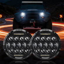 Black 7" 75W Cree LED Honeycomb Replacement Headlights for 1997-2018 Jeep Wrangler JK CJ TJ