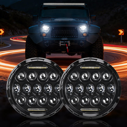 Black Warrior Cree LED Jeep Wrangler Headlights for JK CJ TJ 1997–2018