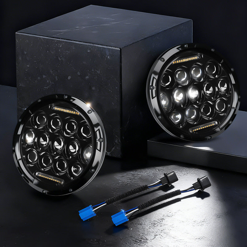 Black Warrior Cree LED Jeep Wrangler Headlights for JK CJ TJ 1997–2018