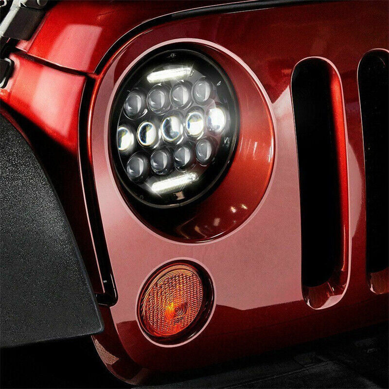 Black Warrior Cree LED Jeep Wrangler Headlights for JK CJ TJ 1997–2018