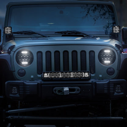 Black Warrior Cree LED Jeep Wrangler Headlights for JK CJ TJ 1997–2018