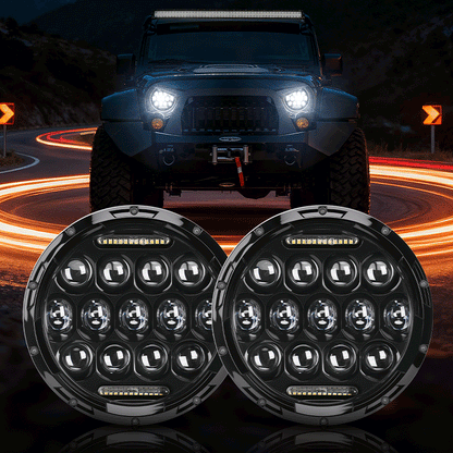 Black Warrior Cree LED Jeep Wrangler Headlights for JK CJ TJ 1997–2018
