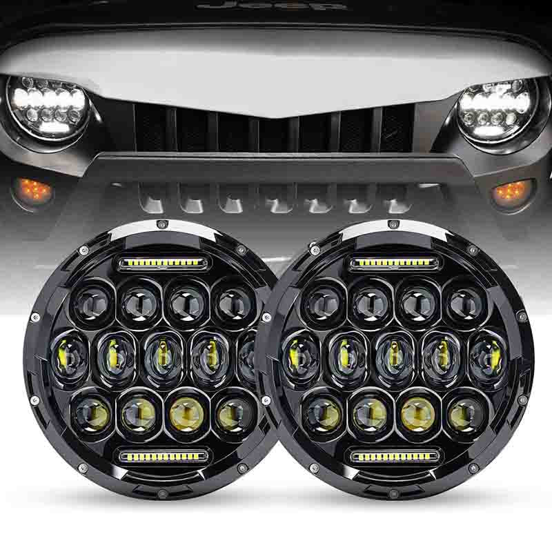 Jeep Black Honey Comb LED Headlights