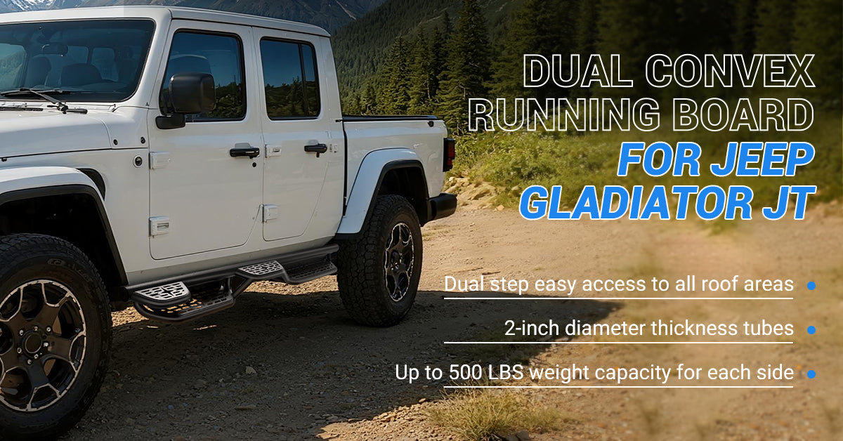 Dual convex running board for Jeep Gladiator JT