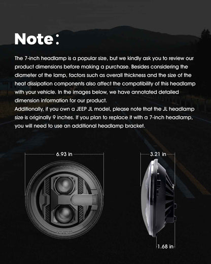 Jeep headlights size