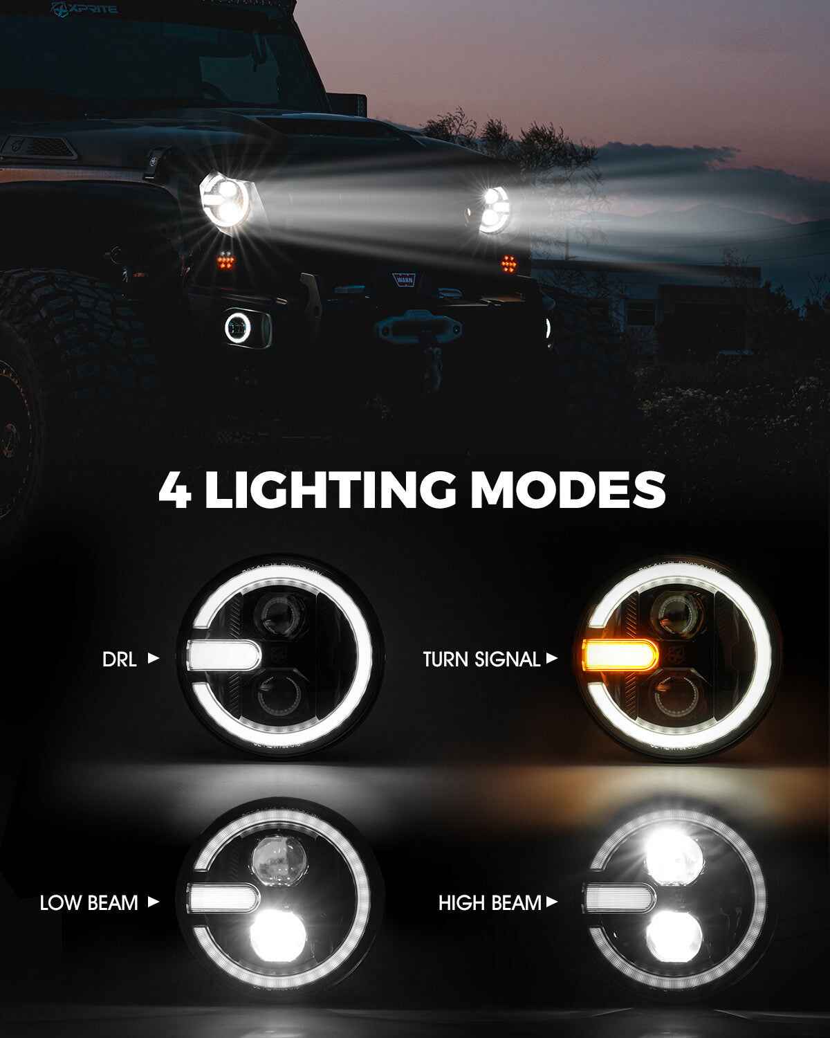 Jeep headlights 4 lighting modes