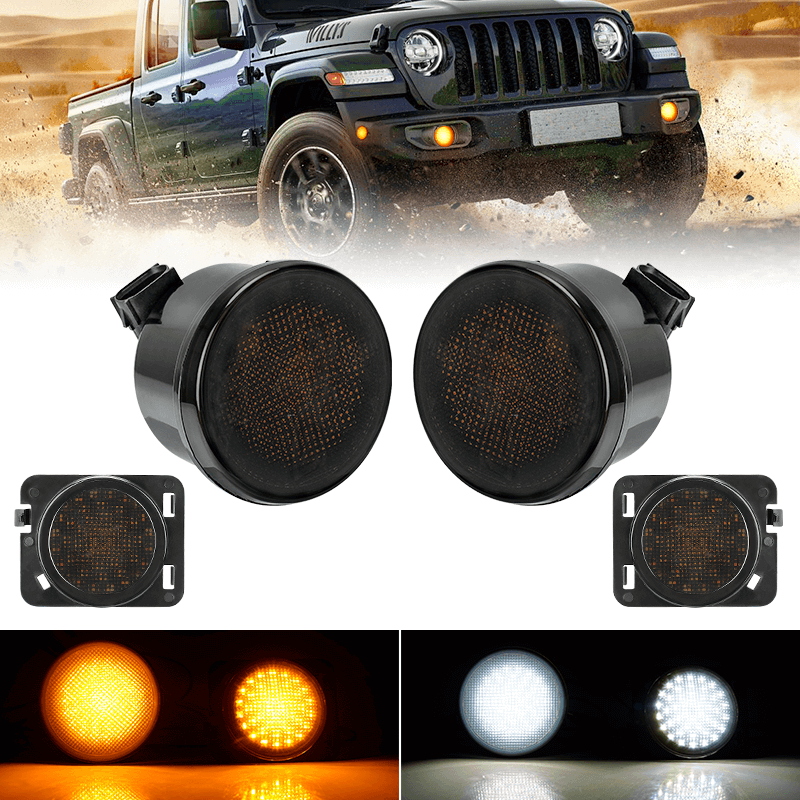 Jeep JK grille and fender lights with DRL and sequential turn signals