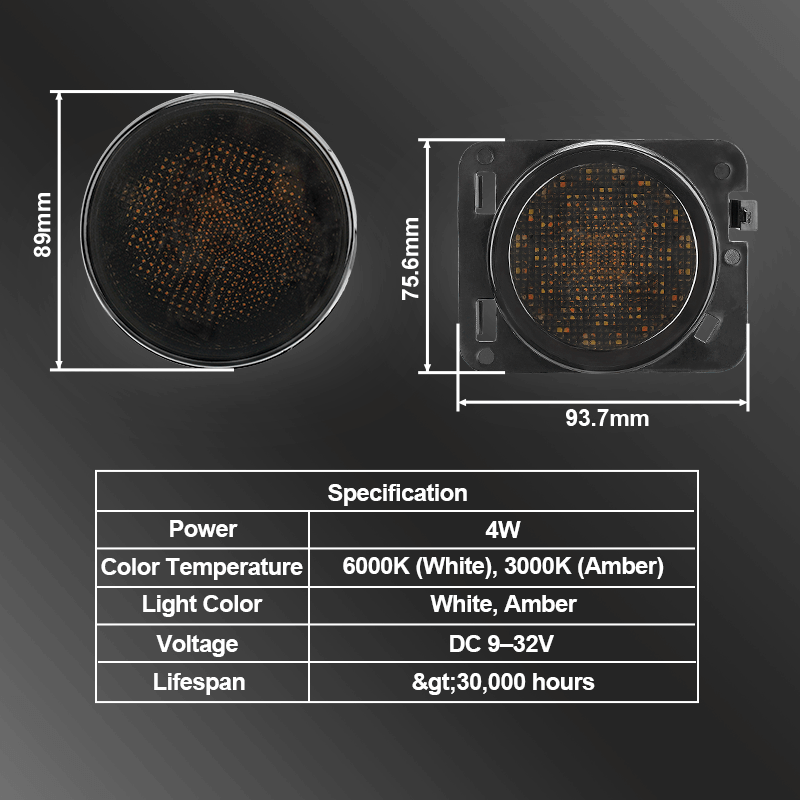 Jeep JK grille and fender lights with DRL and sequential turn signals